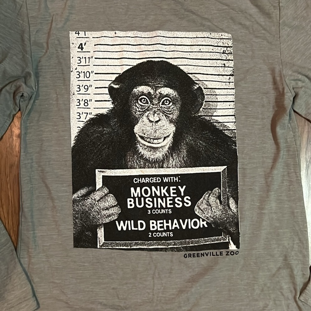 Long Sleeve Monkey Shirt - Greenville Zoo - Picture 2 of 3